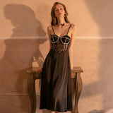 hulianfu Sexy Nightwear Women Night Gowns Lace Sleepwear Victorian Sleeping Slip Dress Soft Home Wear Nightgown Lingerie Sleep Tops