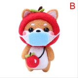 HULIANFU Non-Finished Felt Kit Cute Animal Collection Panda Squirrel Cat Penguin Doll Wool Felt Poked Kitting DIY Felting Materials