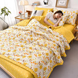 HULIANFU PEIDUO Simple Modern Air Condition Thin Blanket Summer Quilt Cotton Fluffy Plaid Blanket On The Bed Comfortable Comforter