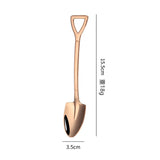 HULIANFU Stainless Steel Coffee Tea Spoon Creative Retro Shovel Scoop for Dinner Ice Cream Dessert Watermelon Kitchen Tableware Bar Tool