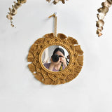 HULIANFU New arrival handmade macrame taperstry with mirror taperstry mirror wall hanging mirror Bohemian mirror