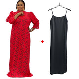 hulianfu Women Long Sleeve Round Neck Fashion Casual Solid Color Sexy Fancy Party Lace And Floor Dress