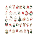 HULIANFU 2023 96 Christmas Enamel Dripping Alloy Diy Jewelry Accessories Santa Claus Snowman Bell Earrings Bracelet Small Pendant