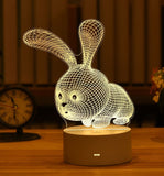 HULIANFU Romantic Love 3D Acrylic Led Lamp for Home Children Night Light Table Lamp Birthday Party Decor Valentine Day Bedside Lamp