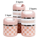 HULIANFU Portable Stainless Steel Thermal Lunch Box for Food Office Lunchbox Bento Boxs Thermos Lunch Box Food Container with Lunch Bag