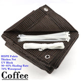 HULIANFU Thicken HDPE Coffee Sun Shade Net Home Balcony Safety Privacy Fence Nets Outdoor Pergolas Sun Canopy Swimming Pool Awning