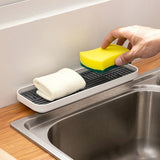 HULIANFU Sink Soap Organzier Rack Plastic Bathroom Storage Trays Sponge Holder Tableware Drain Storage Dish Kitchen Storage Accessories