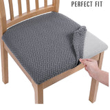 HULIANFU Removable Dining Chair Seat Cover Jacquard Dining Chair Covers Stretch Seat Cushion Slipcover for Dining Room Kitchen Chairs