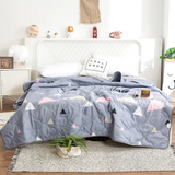 HULIANFU PEIDUO Anti-Mite Summer Cool Quilt Cartoon Thin Quilt Washable Lightweight Duvet Insert 100% Goose Down Filling Double Student