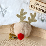HULIANFU  Christmas Antler Hair Clips Deer Ear Hairpins Festival Christmas Headbands Pine Cones Hair Ball Adult Headwear Hair Accessories