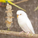 HULIANFU Parrot Swing Chewing Toy Wooden Bird Toys 7 Pcs Small Parrot Chewing Toy Kit Perfect Wooden Bird Toy For Small Parrots Conures