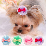 HULIANFU Pet Small Dogs Cat Faux Pearl Crown Shape Bows Hair Clips Head Decoration For Pets Puppy Hairpins Decor Grooming Accessoires