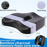 HULIANFU Memory Foam Seat Cushion Orthopedic Pillow Coccyx Office Chair Cushion Car Seat Pillow Wheelchair Massage Vertebrae Seat Pad