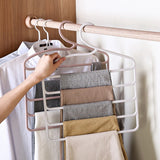 HULIANFU Multifunctional Household Plastic Pants Rack Trousers Clothes Hanger Wardrobe Closet Organizer Adult Silk Scarf Tie Storage Rack