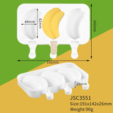 HULIANFU SILIKOLOVE Healthy Silicone Ice Cream Mold Easy Popsicle Mold Reusable Ice Cream Bar Pop Molds For DIY Making Summer Favorites