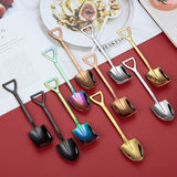 HULIANFU Shovel Spoon Stainless Steel Teaspoon For Coffee Spoon Fruit Ice Cream Dessert Scoop Kitchen Accessories Wedding Christmas Gift