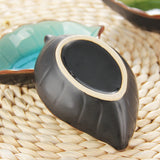 HULIANFU Japanese Leaf Ceramic Sauce Dish Kitchen Seasoning Plate Ice Cracked Glaze Sauce Small Dishes Fish Shaped Bowl For Kitchen