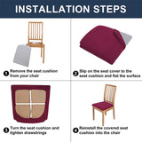 HULIANFU Removable Dining Chair Seat Cover Jacquard Dining Chair Covers Stretch Seat Cushion Slipcover for Dining Room Kitchen Chairs