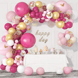 HULIANFU Macaron Pink Balloon Garland Arch Kit Wedding Birthday Party Decoration Kids Globos Gold Confetti Latex Ballon Baby Shower Girl