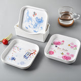 HULIANFU Spit Bones Bone Dish Household Melamine Plastic Dining Table Tray Dried Fruit Residue Snack Residue Dish Snack Dish Vinegar Dish