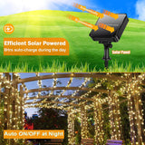 HULIANFU Outdoor Solar String Fairy Light 200 100 LED Festoon Waterproof Street Garland Solar Power Lamp Christmas Party for Garden Decor