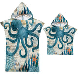 HULIANFU Sea Animals Hooded Beach Towel for Adult Kids Super Soft Childrens Beach Bath Towel Outdoor Poncho Bathrobe Towels