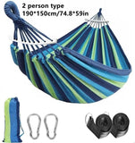 HULIANFU Outdoor Hammock Portable Garden Hammock Sports Home Travel Camping Swing Canvas Stripe Hang Bed Hammock Double Single People