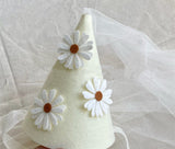 HULIANFU INS First Kids Birthday Daisy Hat Baby Girl Flower Party Hat Mesh Headwear