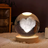 HULIANFU New 80mm K9 Crystal Solar System Planet Globe 3D Laser Engraved Sun System Ball with Touch Switch LED Light Base Astronomy Gifts