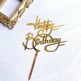 HULIANFU New Creative Brittany Acrylic Cake Topper Gold Black Rose Gold Reunion Cake Topper for Peoples Activity Party Cake Decorations