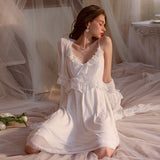 hulianfu Sexy Long Robe Sets Pajamas for Women Ice Silk Sleepwear Bathrobe Backless Night Dress Lingerie Camisolas Summer Nightwear