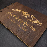 HULIANFU Personalized Guest Book A4/A5 Wedding Guest Book Wedding Guestboook Wishes Book Wooden Wedding Album Baptism Mariage Decoration
