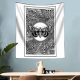 HULIANFU Tarot Card Tapestry Boho Tapestry Wall Hanging Owl Mysterious Witchcraft Beach Moon Phase Aesthetic Room Decor Tapestries Tapiz