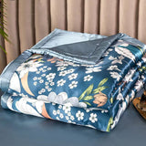 HULIANFU Summer Blanket Ice Silk Quilt Cool Feeling Nap Knee Air Conditioning Quilt Adult Children Washable Bedding