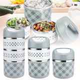 HULIANFU Portable Stainless Steel Thermal Lunch Box for Food Office Lunchbox Bento Boxs Thermos Lunch Box Food Container with Lunch Bag