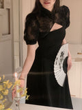 Hulianfu Women Elegant Midi Two Piece Dress Set Vintage Summer New Spaghetti Strap Sexy Party Slim Prom Clothes Korean Party Vestidos