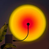 HULIANFU USB Sunset Rainbow Lamp Projection Atmosphere 7 Colors Night Light Photography Live Streaming Background Home Wall Decoration 50