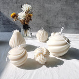 HULIANFU Screw Ball Candle Mold DIY Candle Casting Mold Ins Hot Geometry Aromatic Plaster Soap Candle Making Resin Mold Home Decor Craft