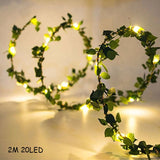 HULIANFU Outdoor Wedding Decoration LED Leaf Twine Fairy String Lights With Battery Operate For Rustic Holiday Party Event Decor Supplies