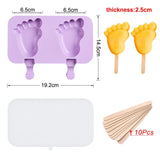 HULIANFU SILIKOLOVE Healthy Silicone Ice Cream Mold Easy Popsicle Mold Reusable Ice Cream Bar Pop Molds For DIY Making Summer Favorites