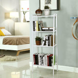 HULIANFU Ladder Shelf 4-Tier Bookshelf Plant Flower Stand Storage Rack Industrial Organizer Modern Shelves Shelving Bookcase Stable Metal