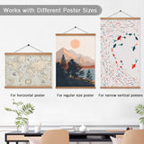 HULIANFU Magnetic DIY Wood Poster Hangers Frame Teak Pine Photo Hanging Kit for Pictures Canvas Prints Artwork Room Interior Home Decor