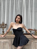 hulianfu  Evening party dresses for women  Summer clothes sexy off shoulder dress elegant vintage embroidered dress mini black