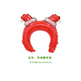 HULIANFU 2023 5pcs Christmas Hair Band Foil Inflate Balloons Santa Claus Snowman Headbands Balloon Kids Christmas Gifts Toys Balloon Balls