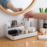 HULIANFU Makeup Organizer Bathroom Storage Box Cosmetic Organiser Office Desktop Make Up Jewelry Storage Box Sundries Container