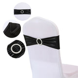 HULIANFU Wedding Spandex Chair Sash Hot Sale Shiny Metallic Lycra Bands Ribbon With Round Buckle Birthday Party Hotel Decoration