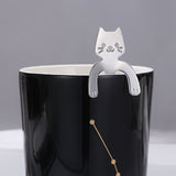 HULIANFU Stainless Steel Coffee Spoon Lovely Cute Cat Shape Teaspoon Dessert Snack Scoop Ice Cream Mini Spoons Tableware Kitchen Tools