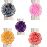 HULIANFU Modern Room Buckle Holder Magnetic Curtain Tieback Flower Strap Window Flower Curtain Tieback Clip-on Rose Tie Holder Decor