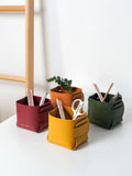 HULIANFU Nordic Style Home Creative Desktop Leather Storage Basket Pen Holder Sundries Key Headphone Storage Box Makeup Finishing Basket