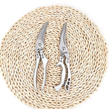 HULIANFU Kitchen Scissors Chicken Bone Scissors Chicken Duck Fish Cutter Shears Stainless Steel Scissors Scale Clean Cook Scissors Knife